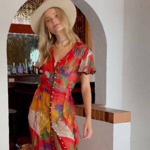 Chasing Unicorns What I Did For Love Silk and Cotton Midi dress